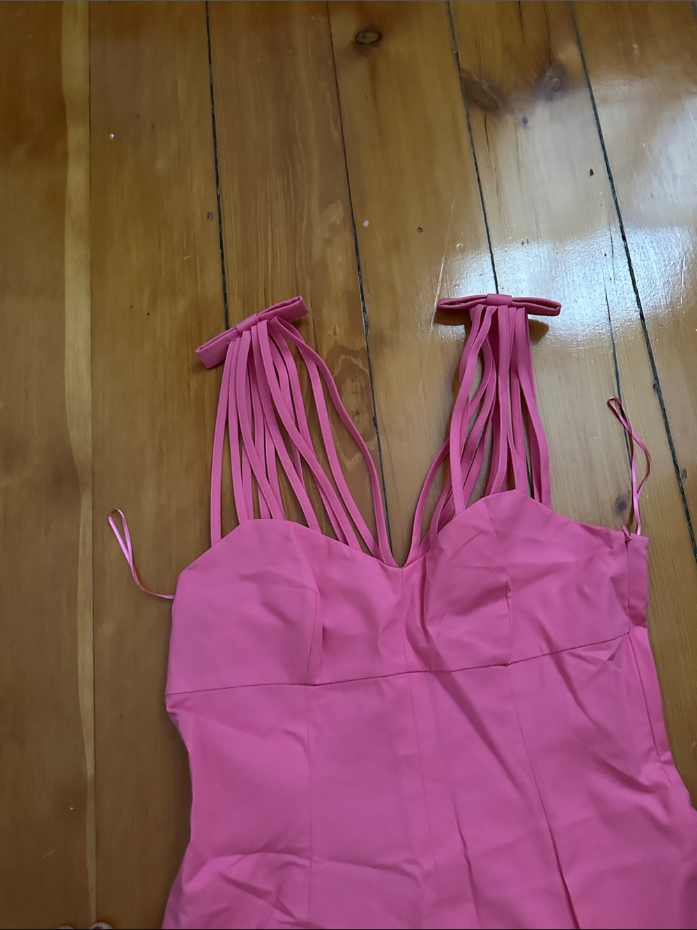 Moschino Hot Pink Lined Dress with Label - Picture 2 of 4